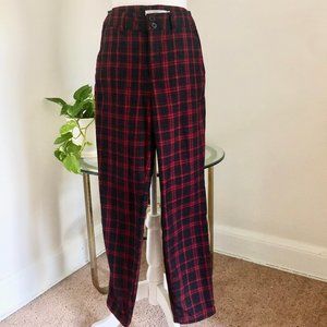 Plaid Straight Leg Pant